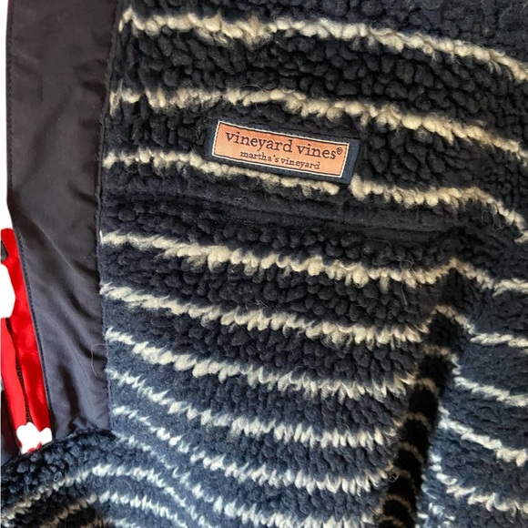 Vineyard Vines Blue and White Striped Sweatshirt with Stand-Up Collar - Picture 5 of 8